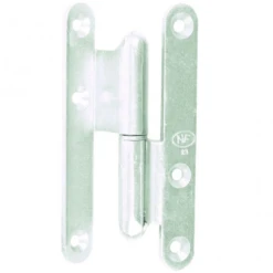 Paumelle à Bague Coudée 90° Droit Acier Zingué Blanc NF - 110x60x70 Mm