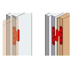Paumelle Coudée 90° Bouts Ronds Gauche Acier Zingué Blanc 110x60x70mm
