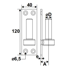 Gond Sur Plaque Torbel En Acier Zingué Blanc Diamètre 14 Mm -Magasin D'Outils Pour La Maison Élégant plaque 2
