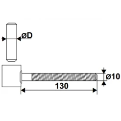Gond Polygond à Sceller Torbel Corps Inox 316L Axe Laiton Diamètre 16 Mm