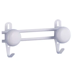 Porte Manteaux à 2 Têtes - Mottez - Acier Blanc