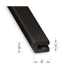 Profil U Pour Entourage Tôle En PVC Noir - 7 X 4 X 2 Mm - Longueur 1 Mètre CQFD 2002-68308