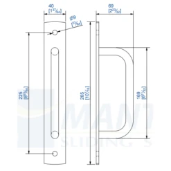 Poignée Sur Platine Mantion RD-6B Pour Roc Design - Noir -Magasin D'Outils Pour La Maison Élégant rd6b2