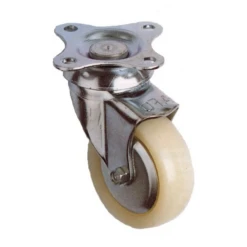 Roulette En Plastique Blanc à Platine Pivotante - 40 Mm - 30 Kg