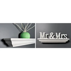 Mottez Étagère Corniche En Bois Laqué Blanc - Longueur 91 Cm -Magasin D'Outils Pour La Maison Élégant sans titre 1 140