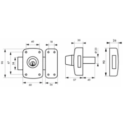 Verrou Pour Porte D'entrée Vitrée Corvette Cylindre Double 45 Mm -Magasin D'Outils Pour La Maison Élégant sans titre 40