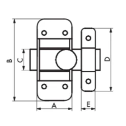 Verrou Targette Pour Meuble - Acier Zingué - Pêne Plat 40 Mm
