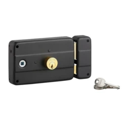 Serrure Applique Double Cylindre Tirage Gauche 140mm Axe 70mm 3 Clés