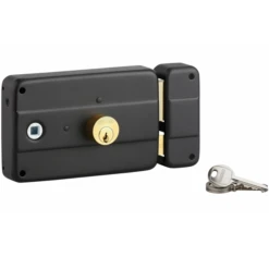 Serrure En Applique Thirard - Droite - Noire - 3 Clés - Axe 120 Mm