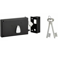 Serrure En Applique à Crochet Acier Thirard - Droit - Noire