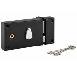 Serrure En Applique Thirard - Sens Droit - Noire - 140 X 88 Mm