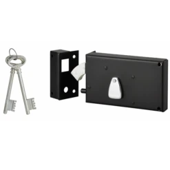 Serrure En Applique à Crochet Acier Thirard - Gauche - Noire