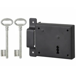 Serrure En Applique Thirard - Gauche - Noire - 2 Clés - 95 X 76 Mm