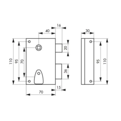 Serrure Applique Verticale Pêne Dormant 1/2 Tour Thirard 450019