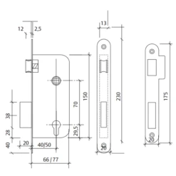 Serrure Tesa T4130 - Têtière Noire - Axe 50 Mm - Entraxe 70 Mm -Magasin D'Outils Pour La Maison Élégant t4130 5