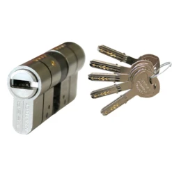 Cylindre Haute Sûreté Tesa T70 - Nickelé - 5 Clés - 35 X 45 Mm