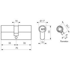 Cylindre Thirard Transit 1 - Nickel Velours - 35 X 35 Mm -Magasin D'Outils Pour La Maison Élégant transit 35x35 2