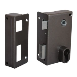 Serrure En Applique Verticale Profil Gauche Couleur Marron Pour Cylindre Profil Européen - Livré Sans Cylindre Et Sans Béquille Vachette 7216 - MG -Magasin D'Outils Pour La Maison Élégant vac7216mg b