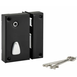 Serrure En Applique à Fouillot Thirard Droit - Noire - 75x130 Mm