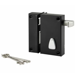 Serrure En Applique à Tirage Thirard Gauche - Noire - 75x130 Mm